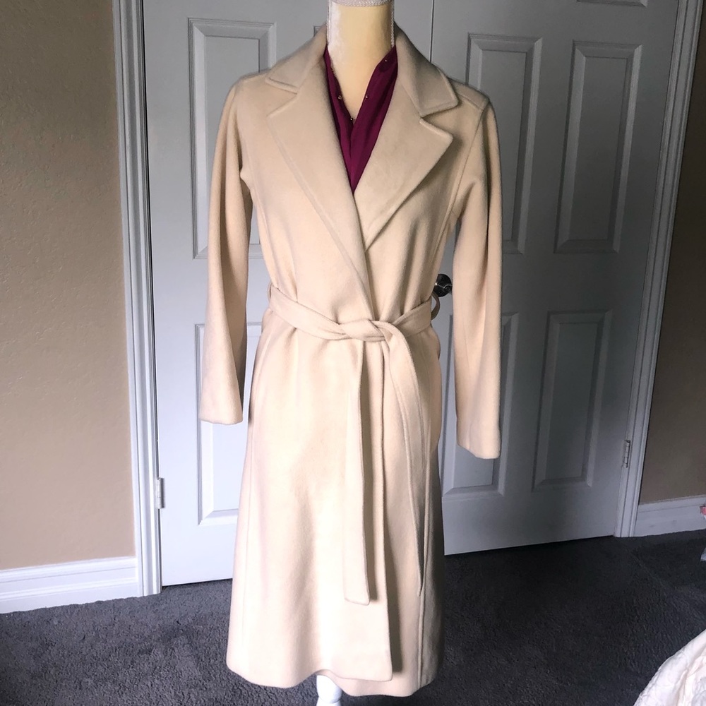 VINTAGE 100% CASHMERE COAT CREAM/TAN
